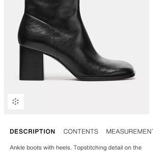 Zara 7.5 EUC like NEW Black Block Heel Ankle Boots